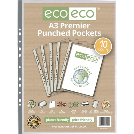 eco-eco 10 x A3 Premier Portrait Multi Punched Pockets