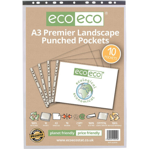 eco-eco 10x A3 Premier Landscape Multi Punched Pockets