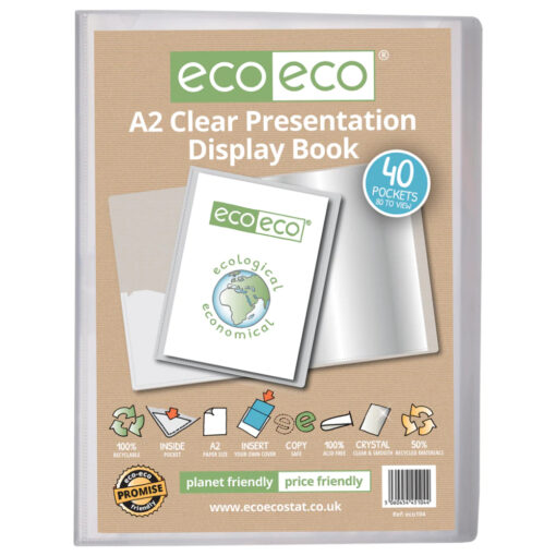 eco-eco A2 40 Pocket Clear Presentation Display Book