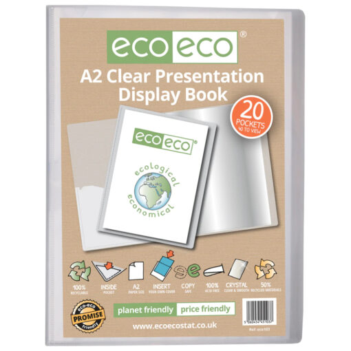 eco-eco A2 40 Pocket Clear Presentation Display Book