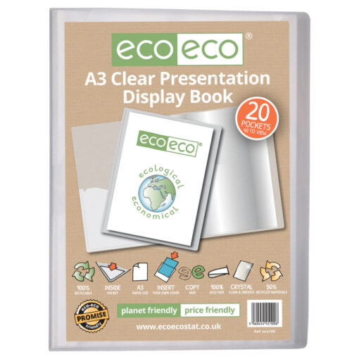 eco-eco A3 40 Pocket Clear Presentation Display Book