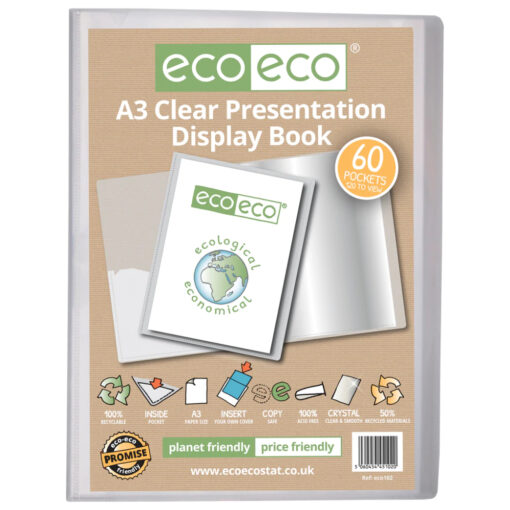 eco-eco A3 60 Pocket Clear Presentation Display Book