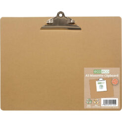 eco-eco A3 Landscape Masonite Strong Clipboard with Heavy Duty Metal Clip