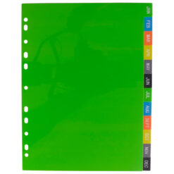 eco-eco A4 Extra Wide File Dividers January - December