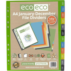 eco-eco A4 Extra Wide File Dividers January - December