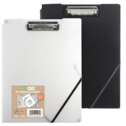 eco-eco A4 Foldover Clipboard 50% Recycled With Additional Clear Pocket