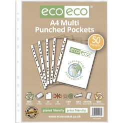 eco-eco A4 Multi Punched Pockets x 50