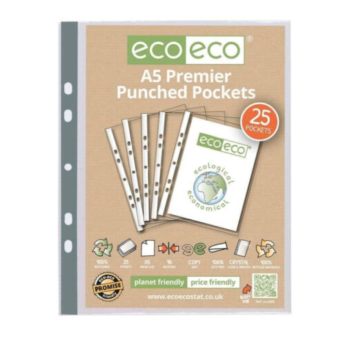 eco-eco A4 Multi Punched Pockets x 50