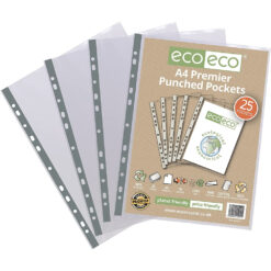 eco-eco A4 Premier Punched Plastic Pockets x 25