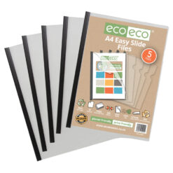 eco-eco A4 Punched Pockets 100% Recycled Smooth Clear Glass Premier Pack 100