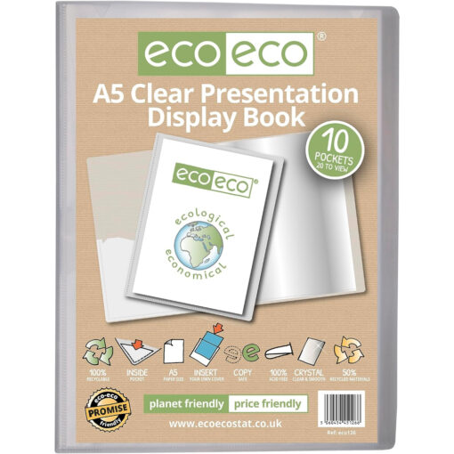eco-eco A5 10 Pocket Clear Presentation Display Book