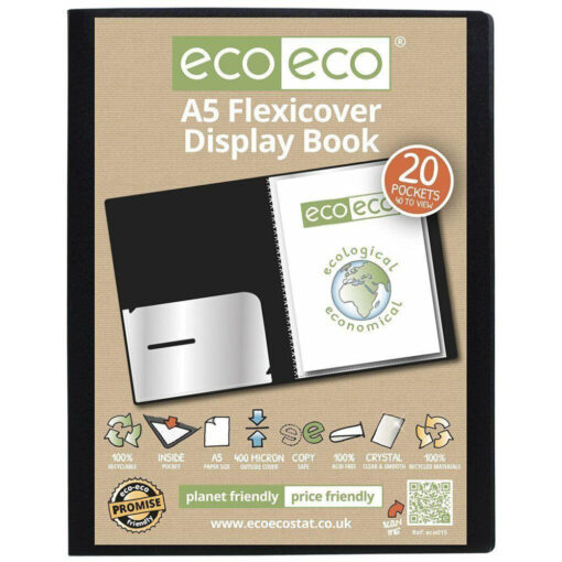 eco-eco A5 20 Pocket Flexicover Display Book 100% Recycled