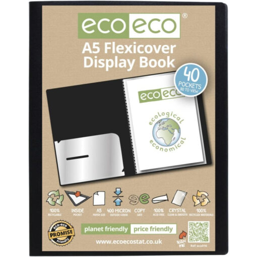 eco-eco A5 40 Pocket Flexicover Display Book 100% Recycled