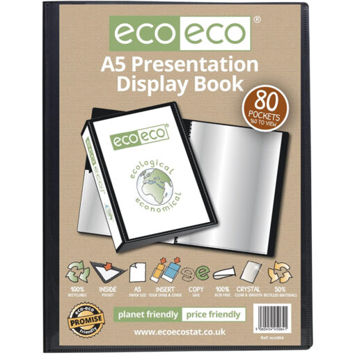 eco-eco A5 50% Recycled 80 Pocket Presentation Display Book