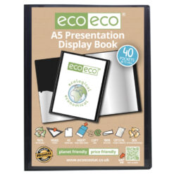 eco-eco A5 Black 40 Pocket Display Book