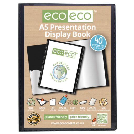eco-eco A5 Black 40 Pocket Display Book