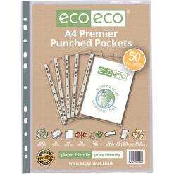 eco-eco A5 Multi Punched Pockets x 100 Pack
