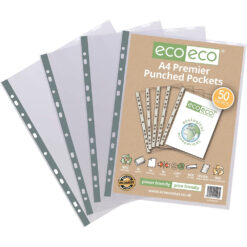 eco-eco A5 Multi Punched Pockets x 100 Pack