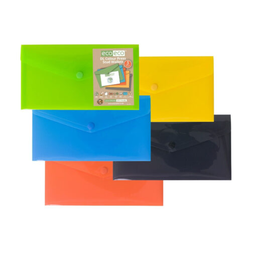 eco-eco DL Stud Wallets Assorted Colours x 5 Pack
