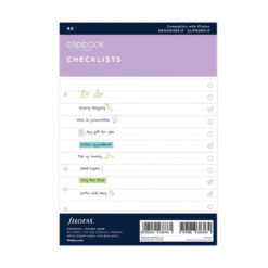 Filofax A5 Clipbook Checklists Refill White