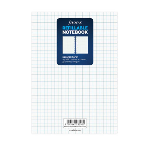 Filofax A5 Notebook Squared Paper Refill White