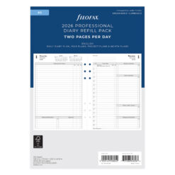 Filofax Time Management One Day On Two Pages Diary A5 2026 English