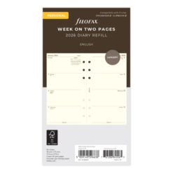 Filofax Week On Two Pages Diary Personal Cotton Cream 2026 English