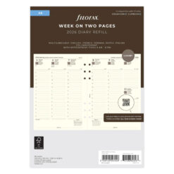 Filofax Week On Two Pages Diary With Appointments A5 Cotton Cream 2026 Multilanguage