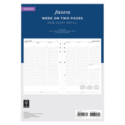 Filofax Week On Two Pages Diary With Appointments Deskfax 2026 English