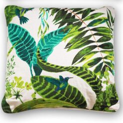 Floresta Tropical Leaf Hummingbird Cushion Cover 45 x 45 cm