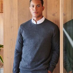 Henbury Lightweight Cotton Acrylic Crew Neck Sweater