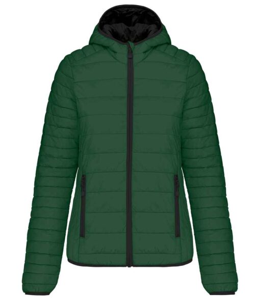 Kariban Ladies Lightweight Hooded Padded Jacket - Forest Green, XXL