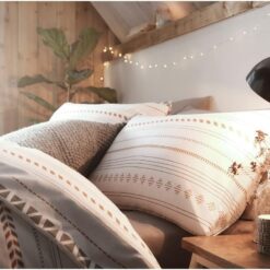 King Size Duvet Cover Set Stripe Modern Cozy Neutral Pattern