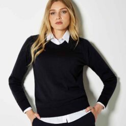 Kustom Kit Ladies Arundel Cotton Acrylic V Neck Sweater