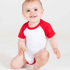 Larkwood Essential Short Sleeve Baby Baseball Bodysuit