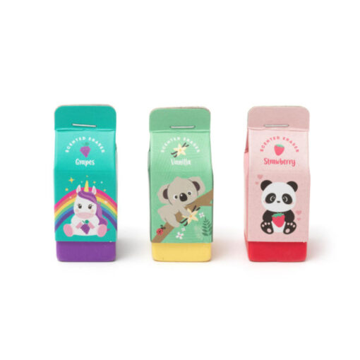 Legami Yummy Yummy Set of 3 Scented Erasers - Grape | Strawberry | Vanilla