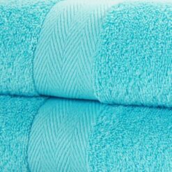 Luxor Spa Aqua Blue Towels Luxury Cotton 600 GSM Towel Set - bath-sheet