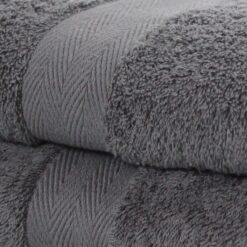 Luxor Spa Towels Charcoal Grey Luxury Heavy Weight 600 GSM Cotton Towels - bath-sheet