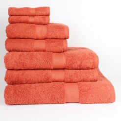 Luxor Spa Towels Dark Orange Towels Luxury Heavy 600 GSM Cotton Towels