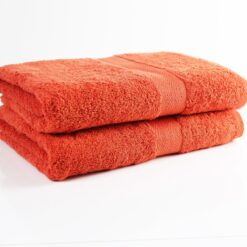Luxor Spa Towels Dark Orange Towels Luxury Heavy 600 GSM Cotton Towels - bath-towel