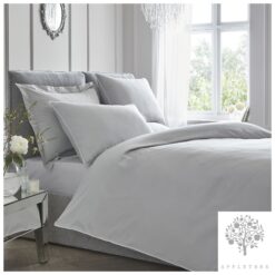 Luxury Duvet Set Grey 200 Thread Count 100% Soft Cotton - king-bed