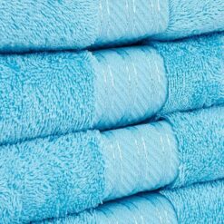 Matching Towel Set in Bright Blue Luxury Cotton