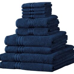 Matching Towel Set Navy Blue - 7-piece-towel-set