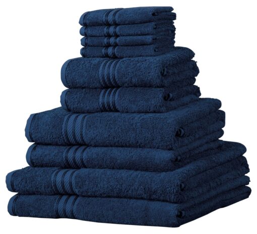Matching Towel Set Navy Blue - 7-piece-towel-set