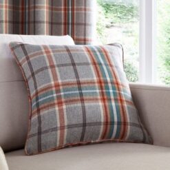 Melrose Teal and Grey Tartan Cushion Covers