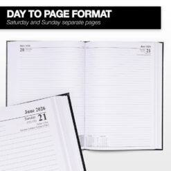 Morgan's Direct 2026 A5 Diary Day Per Page Planner with Hard Cover