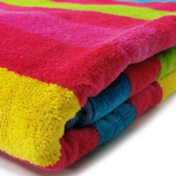 Multi Stripe Pink Beach Towel