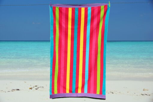 Multi Stripe Pink Beach Towel
