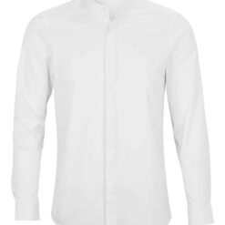 NEOBLU Bart Mao Collar Long Sleeve Poplin Shirt - Optic White, 5XL