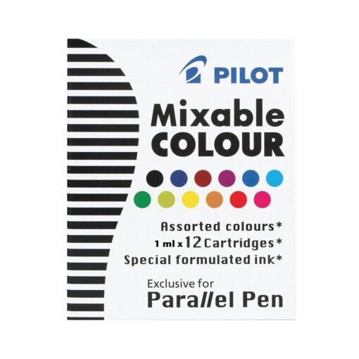 Pilot Parallel IC-P3 Refill Ink Cartridges Assorted Colours Pack of 12